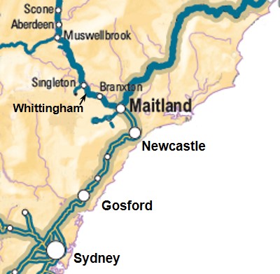 Figure 1: Locations Maitland to Scone